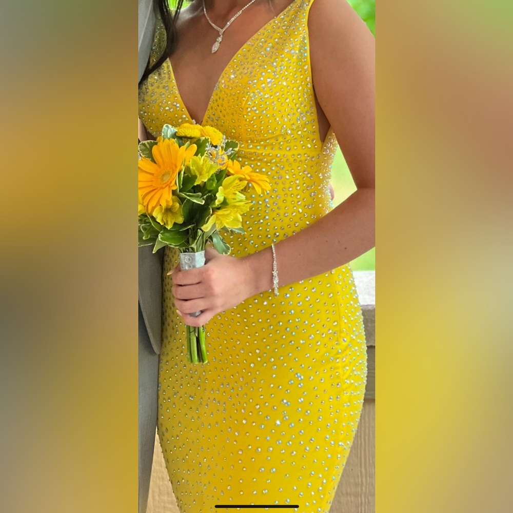 Jonathan Kayne - yellow size 2 $150.00 if you want sparkle, this dress has it!
